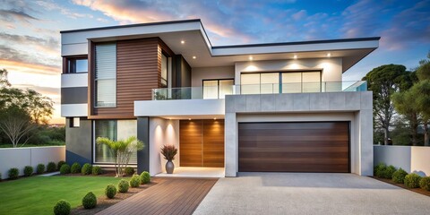 Fototapeta premium Modern contemporary style house with clean lines and minimalistic design, architecture, interior, exterior, home