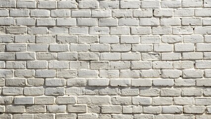 Obraz premium A rustic, weathered white brick wall serves as a distressed, textured background, with subtle mortar lines and gentle shadows adding warmth and depth.