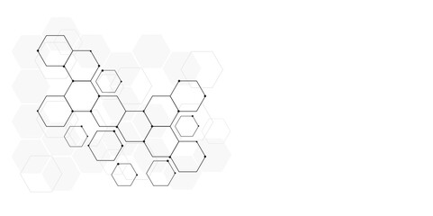 Fototapeta premium Vectors Hexagon geometric on a white background. Modern technology vector illustration with square grid.