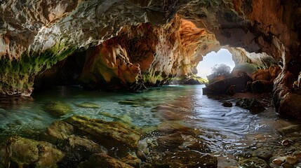 Naklejka premium A View from Within a Sea Cave