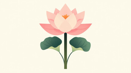 Fototapeta premium A clean, minimalist fivepetaled flower in soft pastel colors, perfect for modern design and illustrative projects.