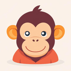 Fototapeta premium Bright and fun monkey logo, crafted in modern flat style with textures, perfect for a playful brand.