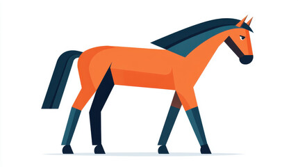 Obraz premium Fun, colorful vector of a horse in a side view, perfect for kids books and educational materials.