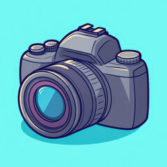 Playful cartoon camera illustration perfect for tshirts, apps, and web designs. Adds a fun and artistic touch anywhere
