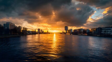 Fototapeta premium Golden Sunset over the City