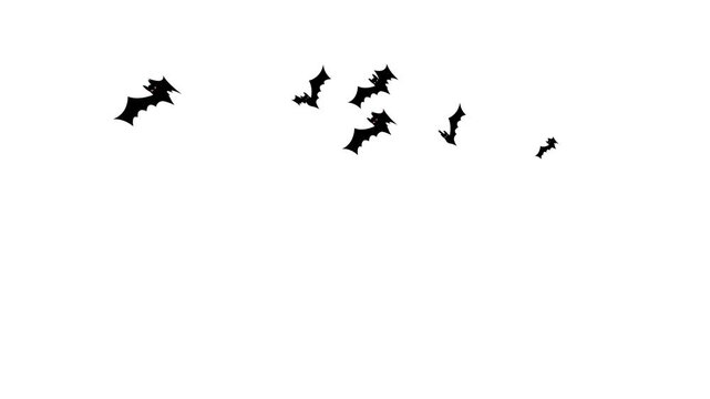 8 flying bat swarm overlays on transparent backgrounds.