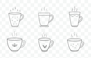 Print Masala Chai Art Vector Set Featuring Traditional Indian Tea Elements with Spices and Teapots in Detailed Illustrations