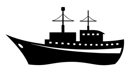 Black and White Ship Silhouette: Classic Vector Art for Creative Projects