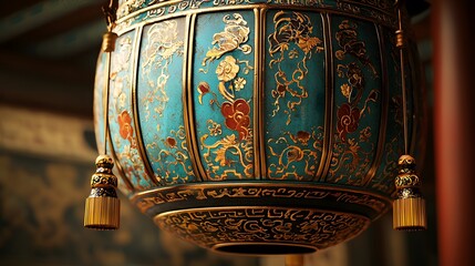 Chinese Lantern with Gold Detail.