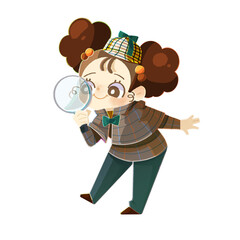 虫眼鏡を持った名探偵少女