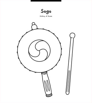 This instrument is the 'sogo', a traditional Korean percussion instrument. It is used for pungmulnori.	
