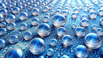 Close-up of water droplets with collagen skin layer for skincare treatment, skincare, cosmetic, beauty