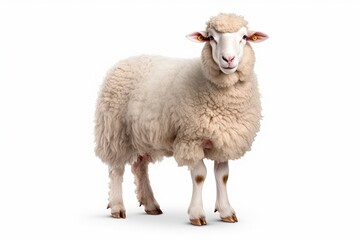 Fototapeta premium White fluffy sheep on clear 