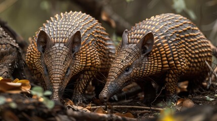 An image featuring two armadillos, each with a different number of spikes on their back.
