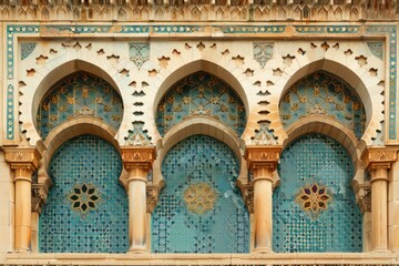 Intricate Mosaic Arches of a Moroccan Building