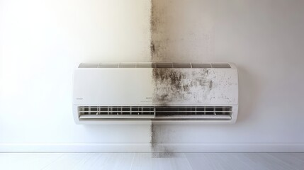 A before-and-after image showcasing the difference between a dirty and clean air conditioner. The image symbolizes the importance of regular maintenance for optimal performance, improved air quality, 
