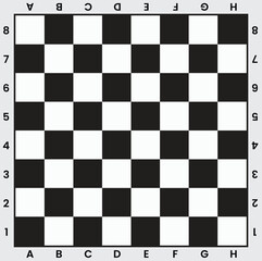 Chess board vector on transparent background Black and white chess board.