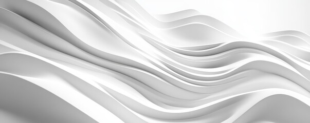 Abstract White Flowing Curves, 3D Rendering, Minimalism, White Background, Architecture, Design, Abstract Art