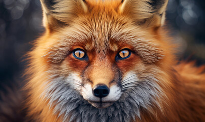Fototapeta premium Close-up Image of a Red Fox with Intense Gaze