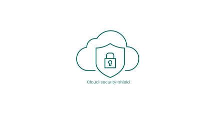 Cloud Security Shield Protection Vector Icon