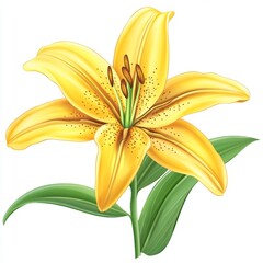 vector graphic of a yellow Asiatic lily