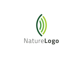 Green abstract leaf logo design template