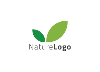 Green abstract leaf logo design template