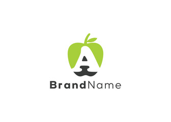 Minimalist and modern apple logo design template