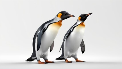 Fototapeta premium Penguin white background