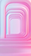Naklejka premium A pink and blue tunnel with a pink wall