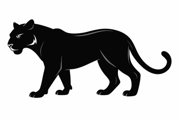 Panther vector silhouette, leopard silhouette panther, puma, vector illustration