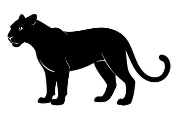 Obraz premium Panther vector silhouette, leopard silhouette panther, puma, vector illustration
