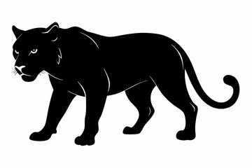 Naklejka premium Panther vector silhouette, leopard silhouette panther, puma, vector illustration
