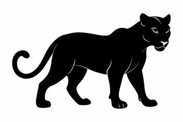 Panther vector silhouette, leopard silhouette panther, puma, vector illustration