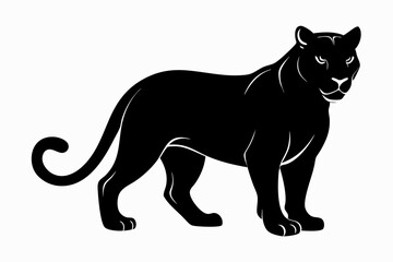 Panther vector silhouette, leopard silhouette panther, puma, vector illustration