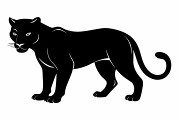 Panther vector silhouette, leopard silhouette panther, puma, vector illustration