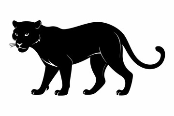 Panther vector silhouette, leopard silhouette panther, puma, vector illustration