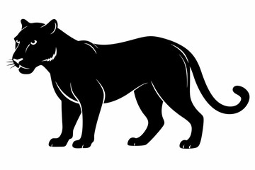 Panther vector silhouette, leopard silhouette panther, puma, vector illustration