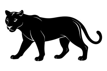 Panther vector silhouette, leopard silhouette panther, puma, vector illustration
