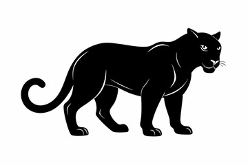 Panther vector silhouette, leopard silhouette panther, puma, vector illustration