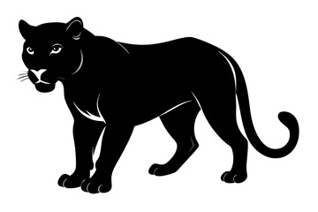 Panther vector silhouette, leopard silhouette panther, puma, vector illustration