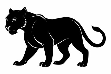 Panther vector silhouette, leopard silhouette panther, puma, vector illustration