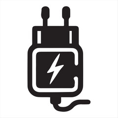 Obraz premium Mobile phone charger. Icon vector silhouette on a white background