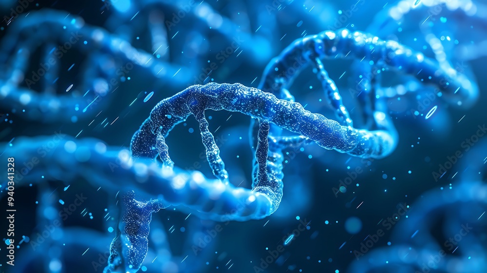 Aufkleber dna helix showcasing the intricate structure of our genetic code. the image captures the complexity 