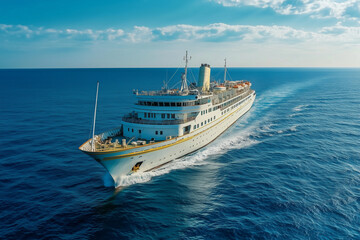 Cream Luxury Liner: Grand Transatlantic Journey in Opulent Style