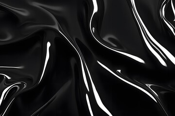 A glossy patent leather texture in jet black with a highly reflective surface, AI Generated