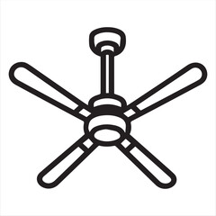 Fototapeta premium Celling fan icon clipart avatar logotype isolated vector illustration silhouette on a white background