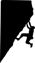 silhouette vector illustration art image of professional climber
