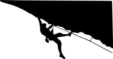 silhouette vector illustration art image of professional climber