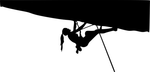 silhouette vector illustration art image of professional climber
